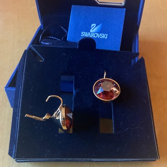Swarovski Gold Earrings with Vibrant by Crystals - Picture 2 of 8